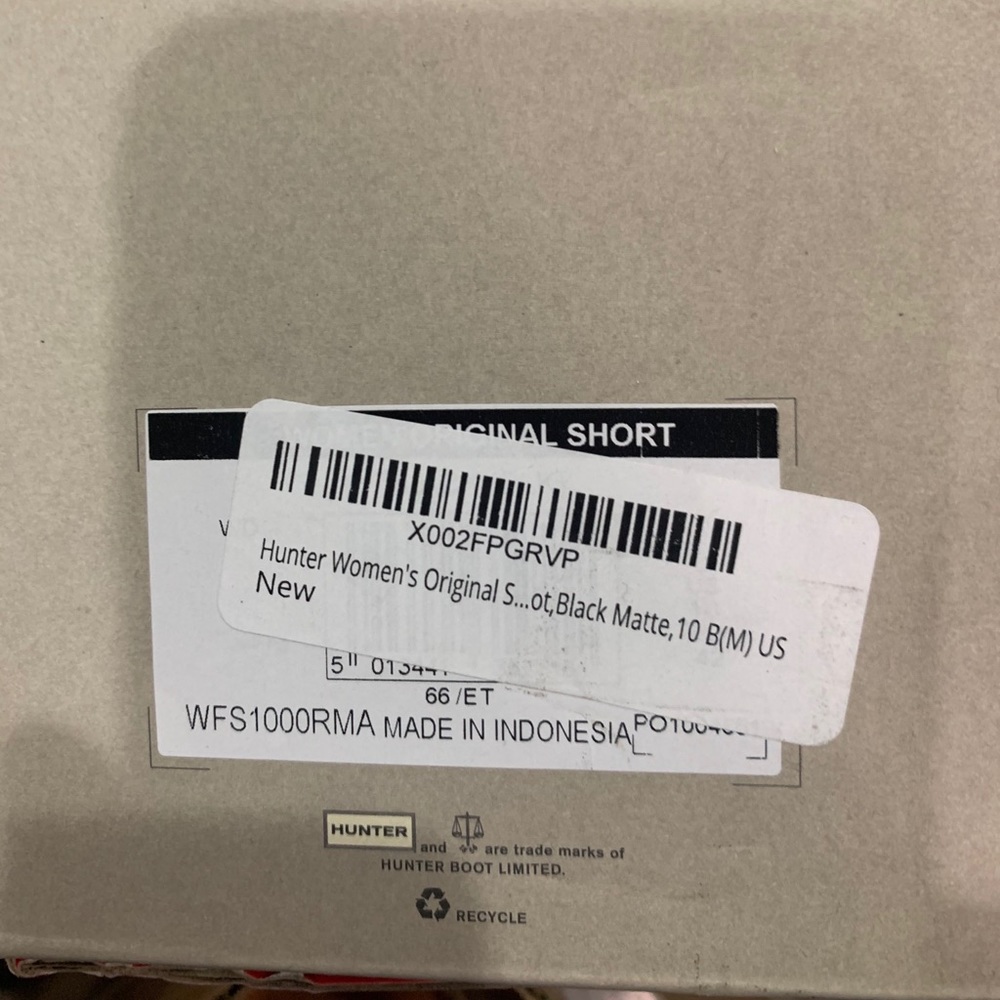 NWB! Hunter Matte Black Original Short Boots 10 - Picture 6 of 6